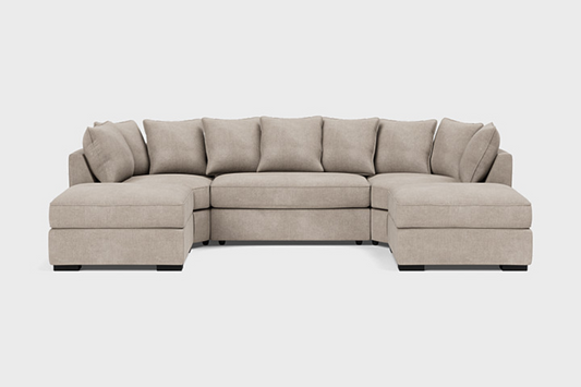 Bishop Sand Color Scatterback U-Shape Corner Sofa