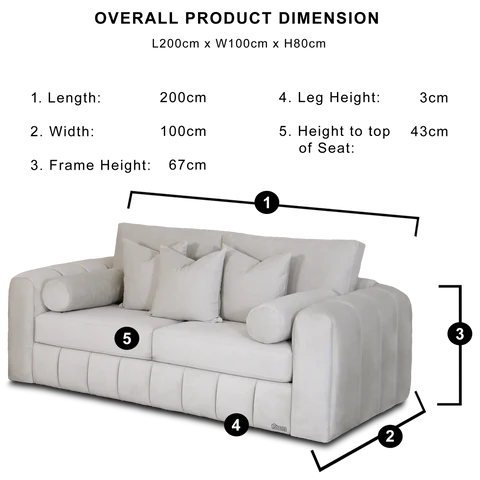 Havana 3+2 Seater Sofa Set – Modern Comfort with French Pleat Styling