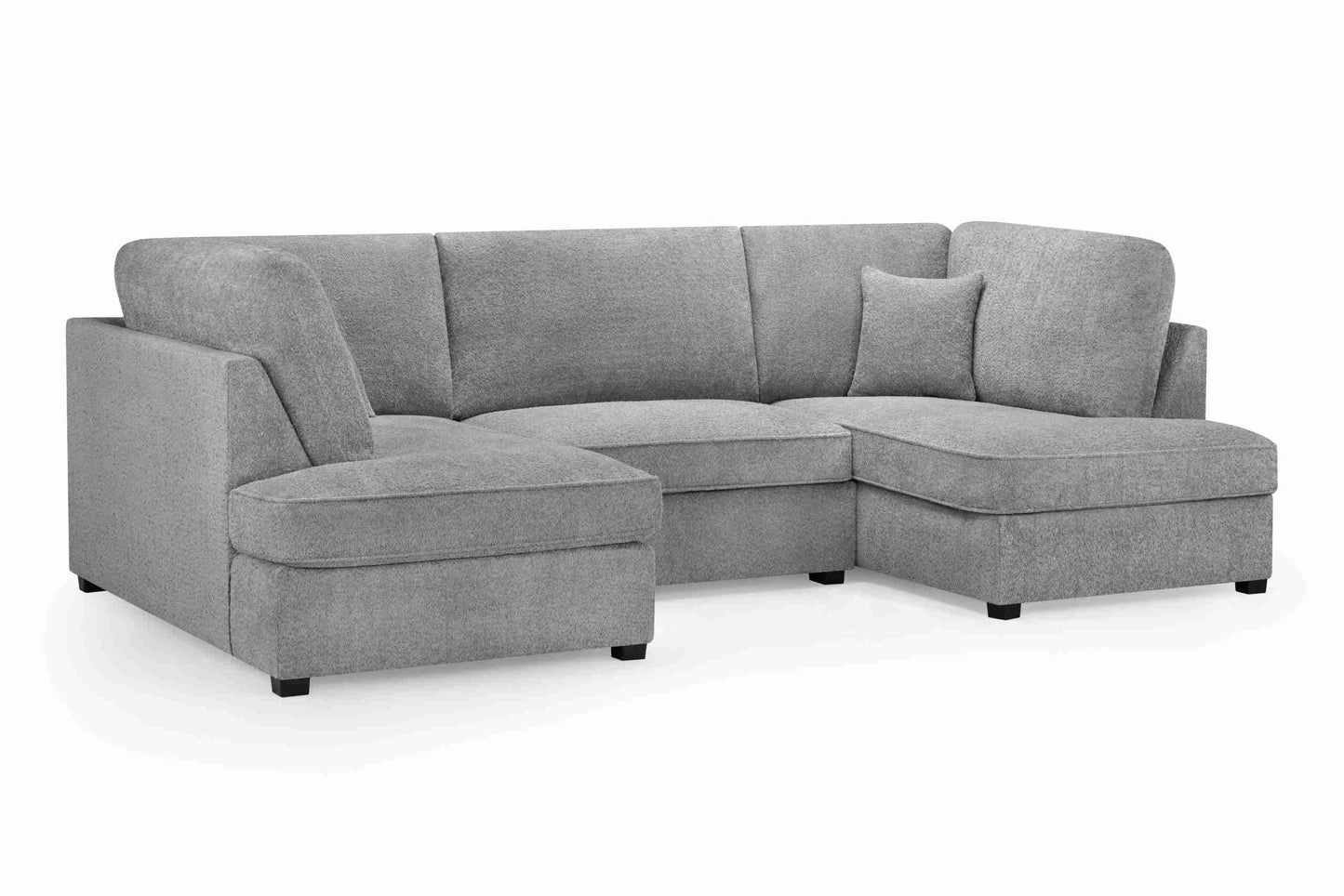 Carnaby Cinema U-Shape Sofa Boucle Teddy Bear Fabric Grey