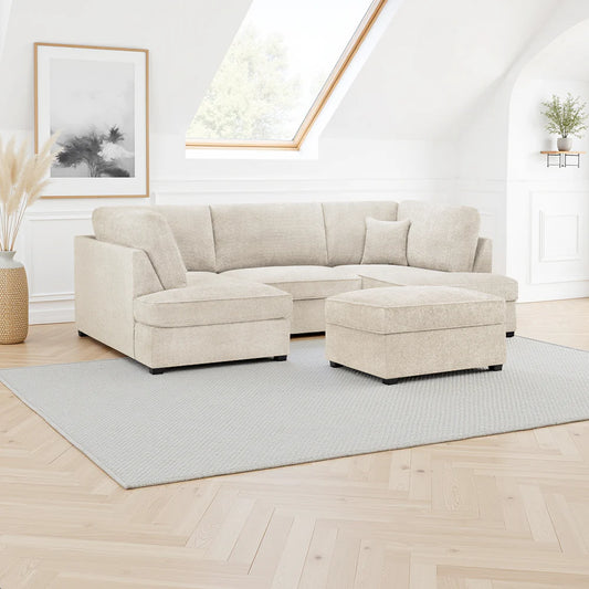 Carnaby Sofa Beige Boucle U Shape Corner