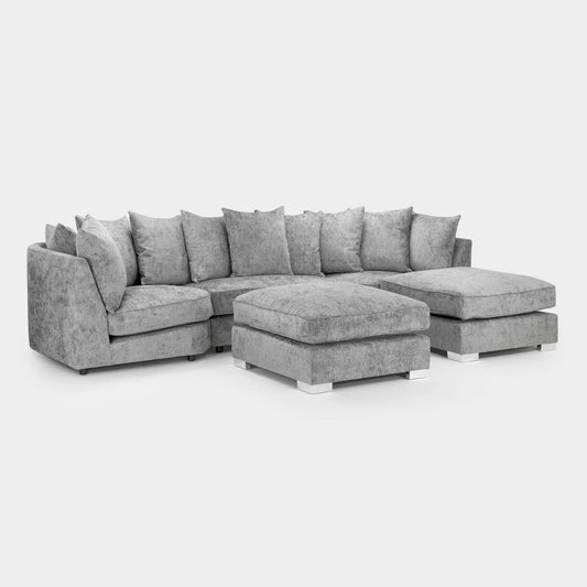 Bishop Scatterback Sofa Platinum U Shape Corner