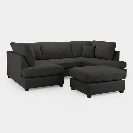 Carnaby Sofa Black U Shape Corner