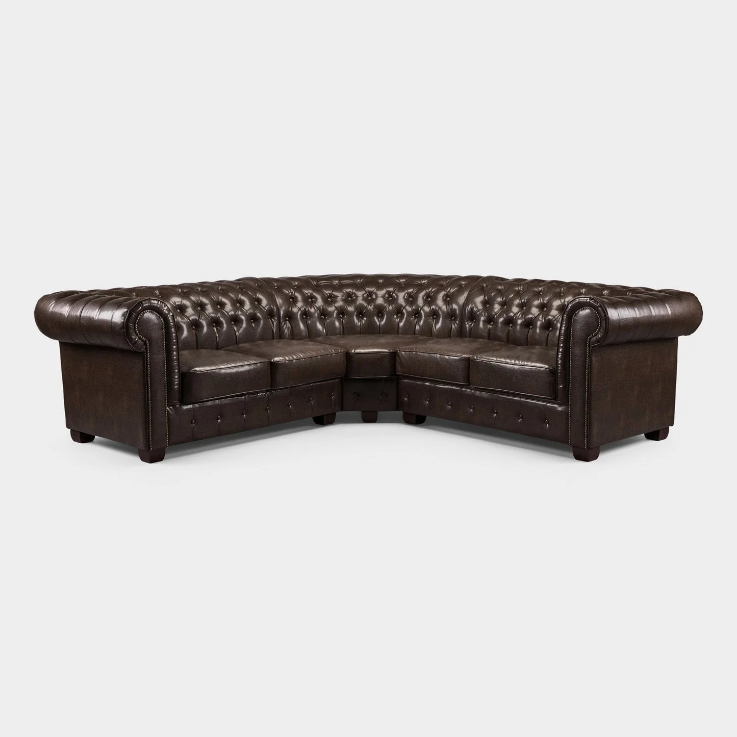 Chesterfield Sofa Brown Large Corner