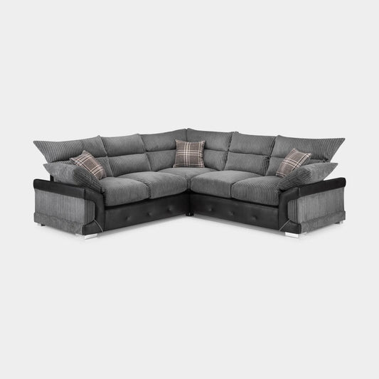 Logan Sofa Black/Grey Large Corner