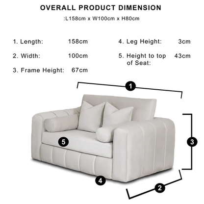 Havana 3+2 Seater Sofa Set – Modern Comfort with French Pleat Styling