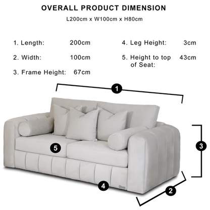 Havana 3+2 Seater Sofa Set – Modern Comfort with French Pleat Styling