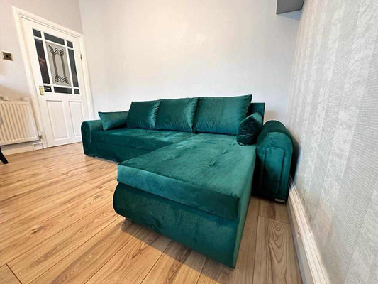 Berlin Universal Corner Sofa Bed with Storage – Teal