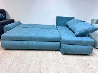 Berlin Universal Corner Sofa Bed with Storage – Sky Blue