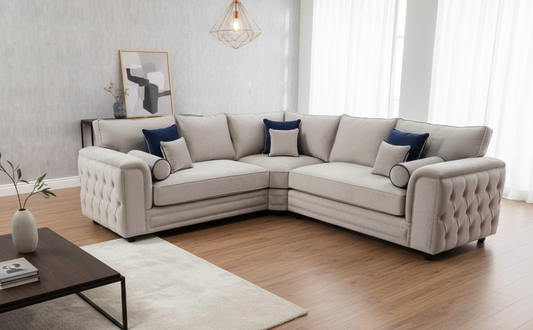 Harrison Corner Sofa in Cream – Elegant, Spacious & Comfortable