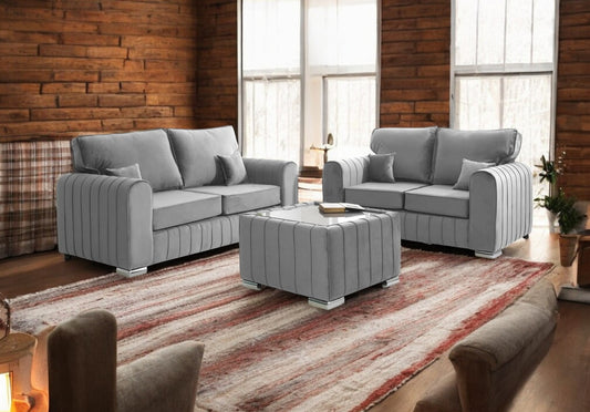 Lilly 3+2 Fullback Sofa in Light Grey – Contemporary Elegance with Lasting Comfort