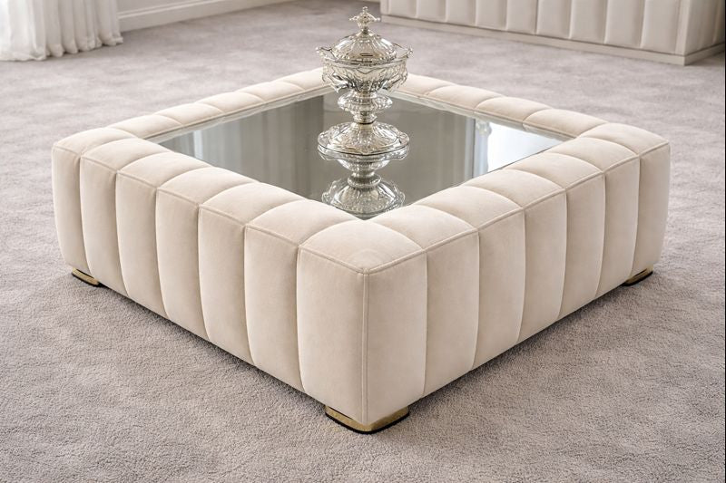 Lilly 3 +2 seater sofa with coffee table in Cream