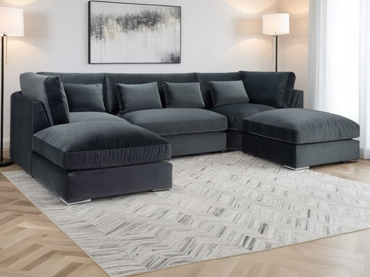 Belgravia Sofa Black U Shape Corner
