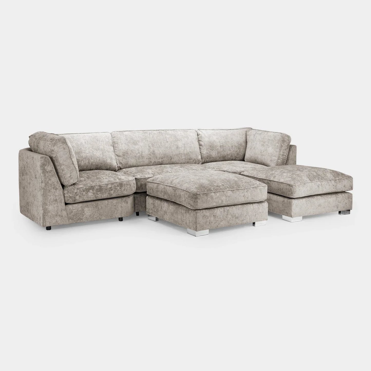 U Shape Sofa Full Back - Truffle