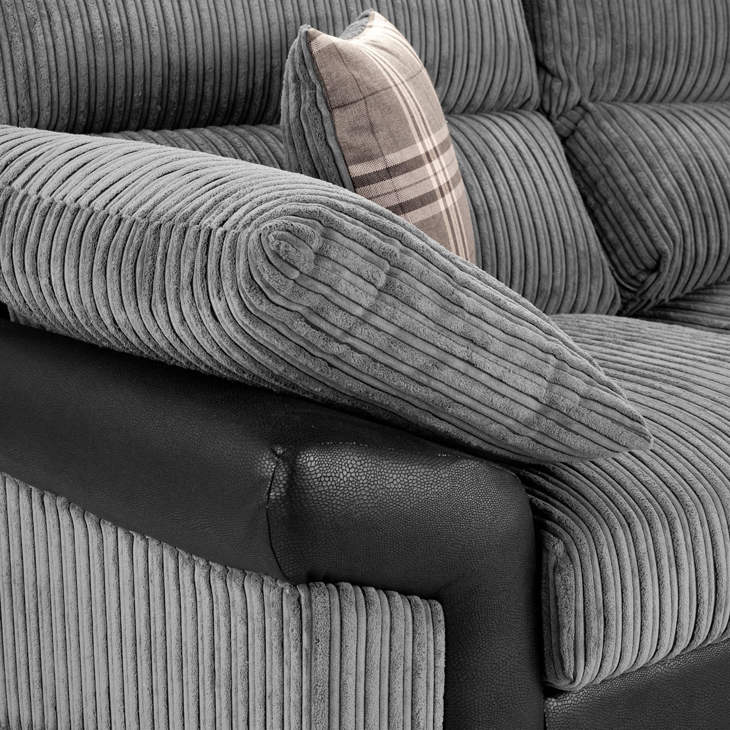 Logan Sofa Black/Grey 2 Seater