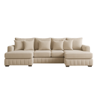 Lilly U-Shaped Corner Sofa – Light Cream
