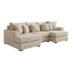 Lilly U-Shaped Corner Sofa – Light Cream
